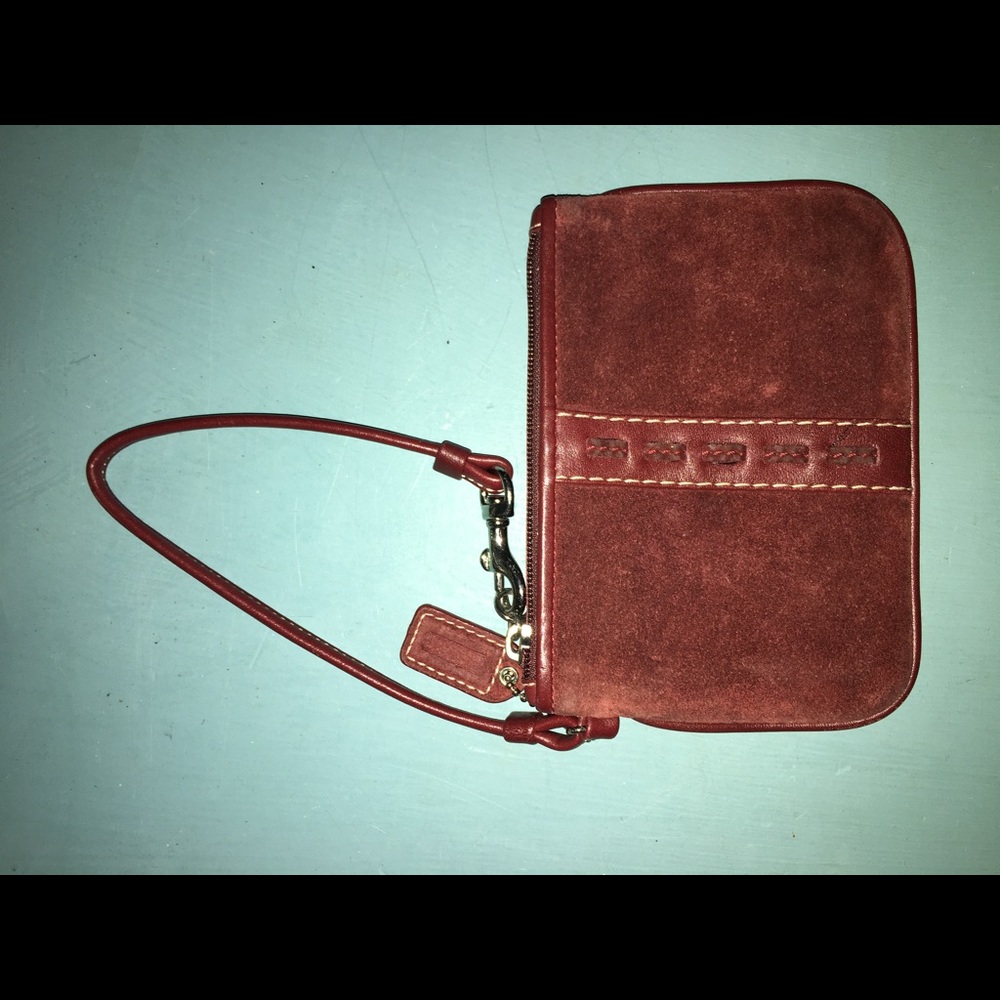 Coach burgundy wristlet